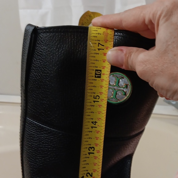 TORY BURCH Black Leather Boots Size 8 1/2M - Picture 6 of 10